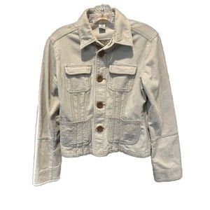Anthropologie Tulle Jacket Corduroy Women’s Medium Beige Fitted Short Stretch